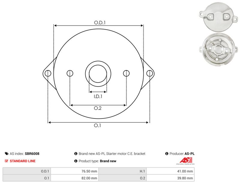 AS-PL SBR6008 Starter Lid, carburettor