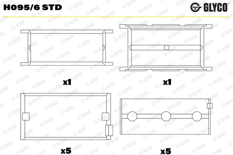 Coussinet+vilebrequin GLYCO H095/6 STD