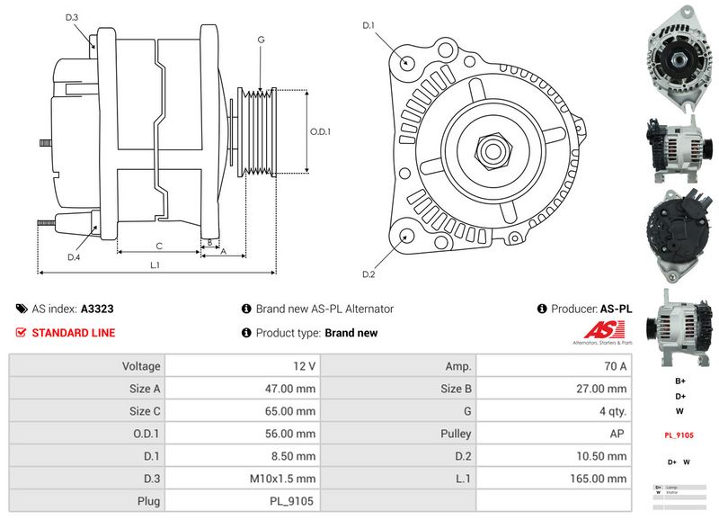 AS-PL A3323 Alternator