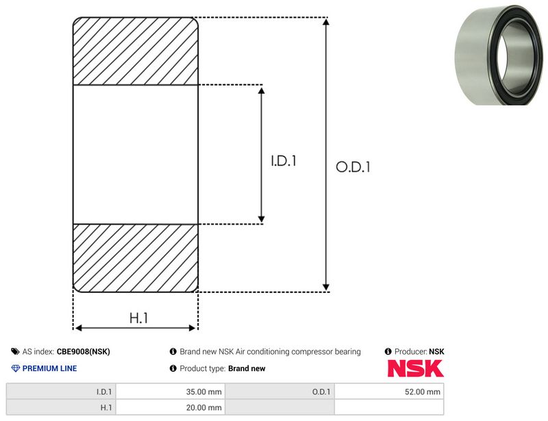 AS-PL CBE9008(NSK) Bearing