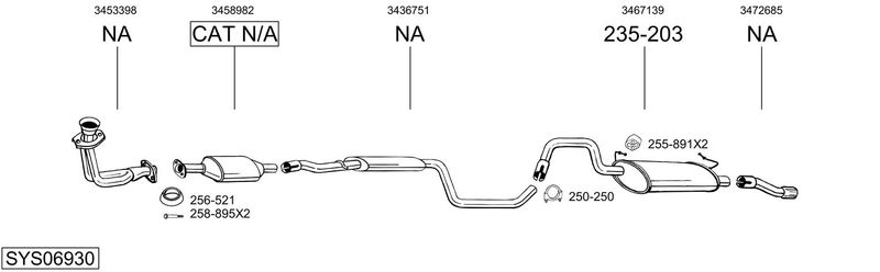 BOSAL kipufogórendszer SYS06930