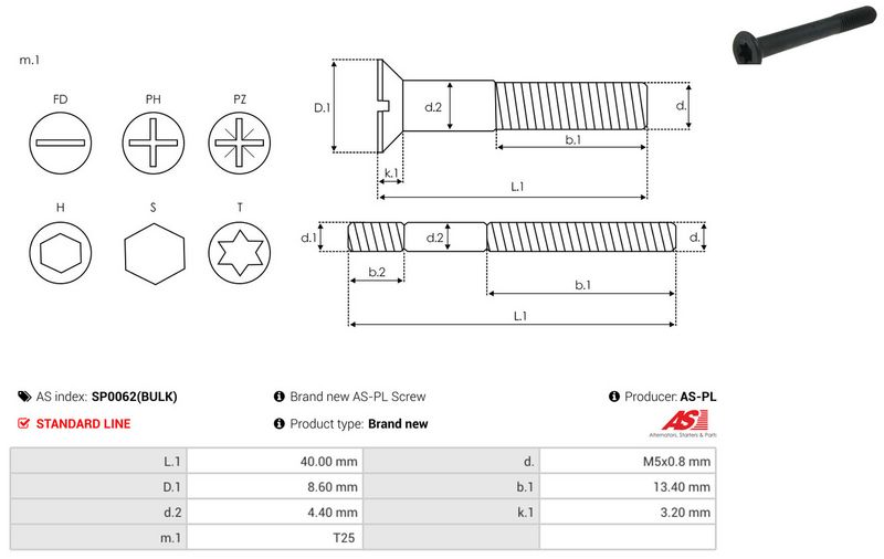 AS-PL SP0062(BULK) Repair Set, alternator