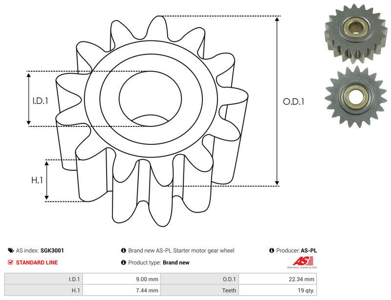 AS-PL SGK3001 Repair Kit, starter