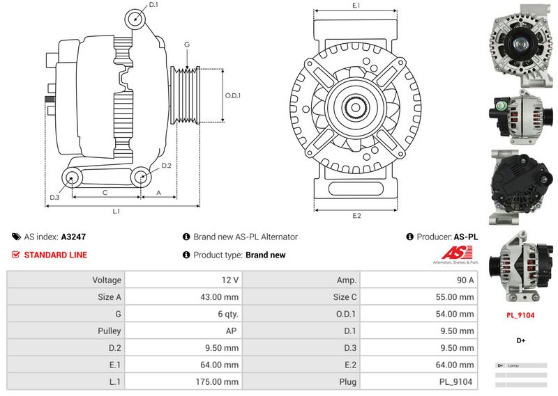 AS-PL A3247 Alternator