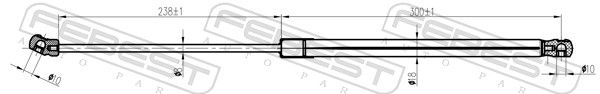 FEBEST 34117-002 Gas Spring, bonnet