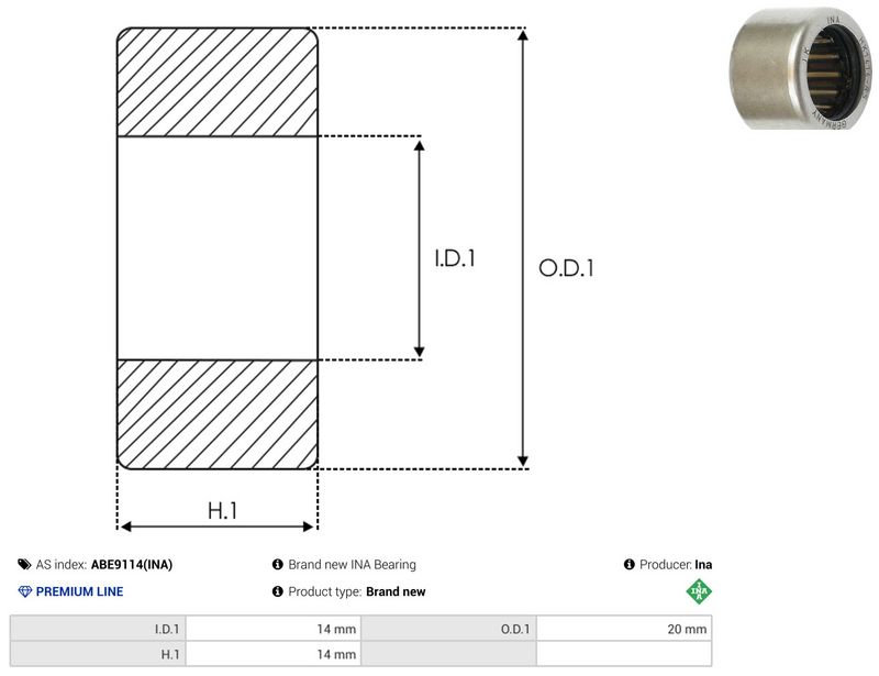 AS-PL ABE9114(INA) Bearing