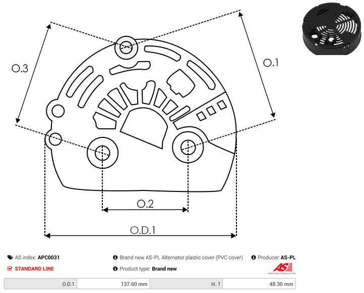 Kaitsekate, generaator, AS-PL APC0031