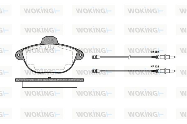 Комплект гальмівних накладок, дискове гальмо, Woking P708304