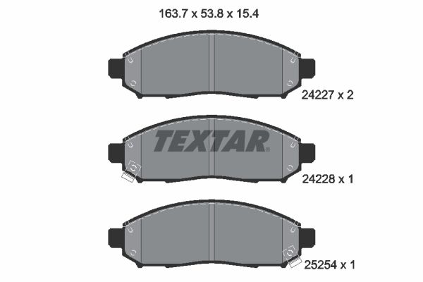 Комплект гальмівних накладок, дискове гальмо, Textar 2422704