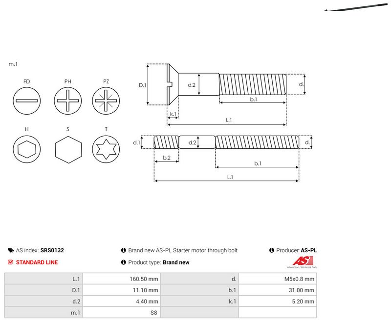AS-PL SRS0132 Repair Set, alternator