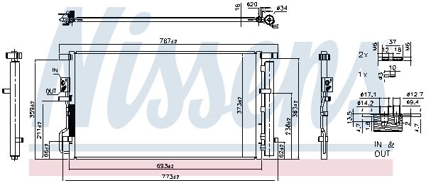 Конденсатор, система кондиціонування повітря, Nissens 940939