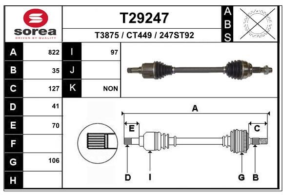 EAI hajtótengely T29247