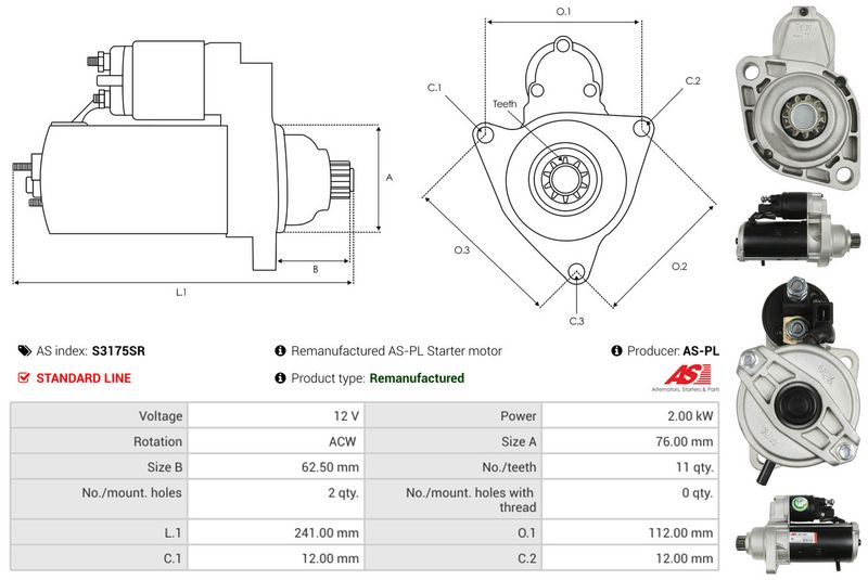 AS-PL S3175SR Starteris