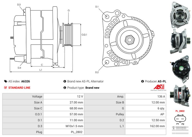 AS-PL A6326 Alternator