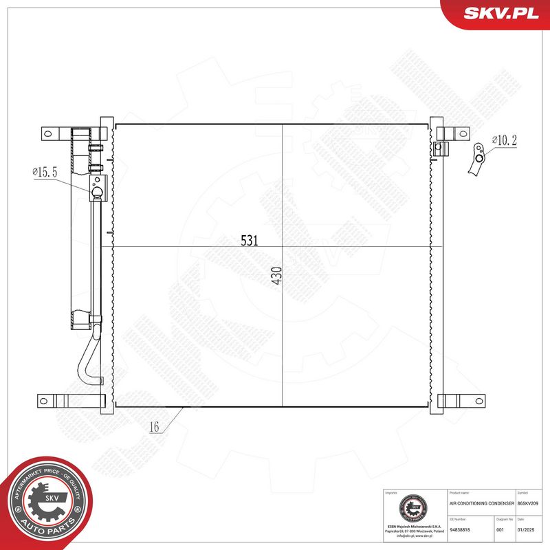 Kondensaator, kliimaseade, ESEN SKV 86SKV209