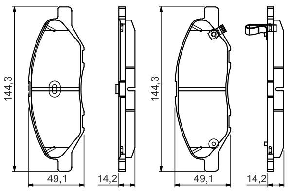 Комплект гальмівних накладок, дискове гальмо, Bosch 0986495133