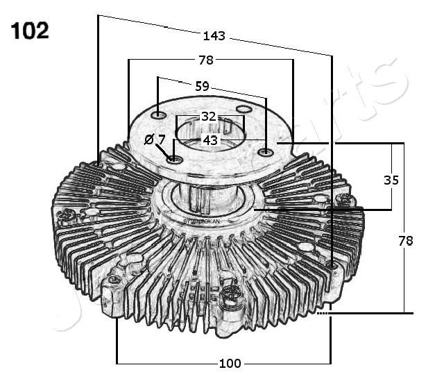 JAPANPARTS VC-102 Clutch, radiator fan