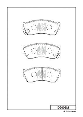 Комплект гальмівних накладок, дискове гальмо, Kashiyama D9005M