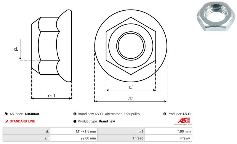 AS-PL ARS0040 Repair Set, alternator