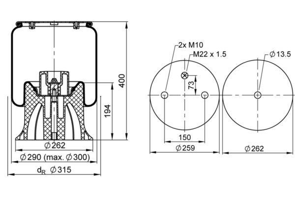 Mech, pneumatické odpružení 4157 N P06