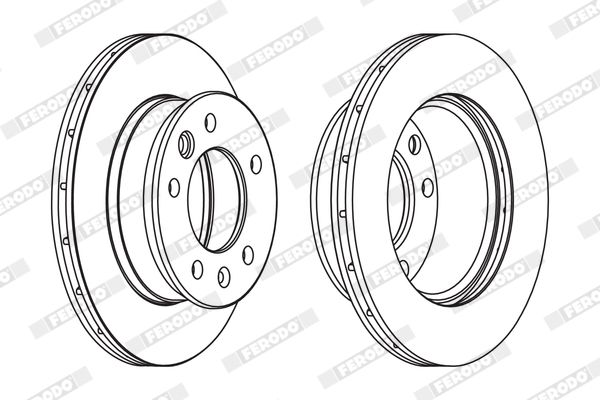 Гальмівний диск, з вентиляцією, 276мм, кількість отворів 5, Sprinter/LT 96-06, Ferodo FCR228A