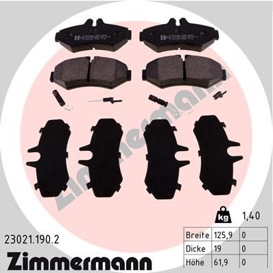 ZIMMERMANN fékbetétkészlet, tárcsafék 23021.190.2