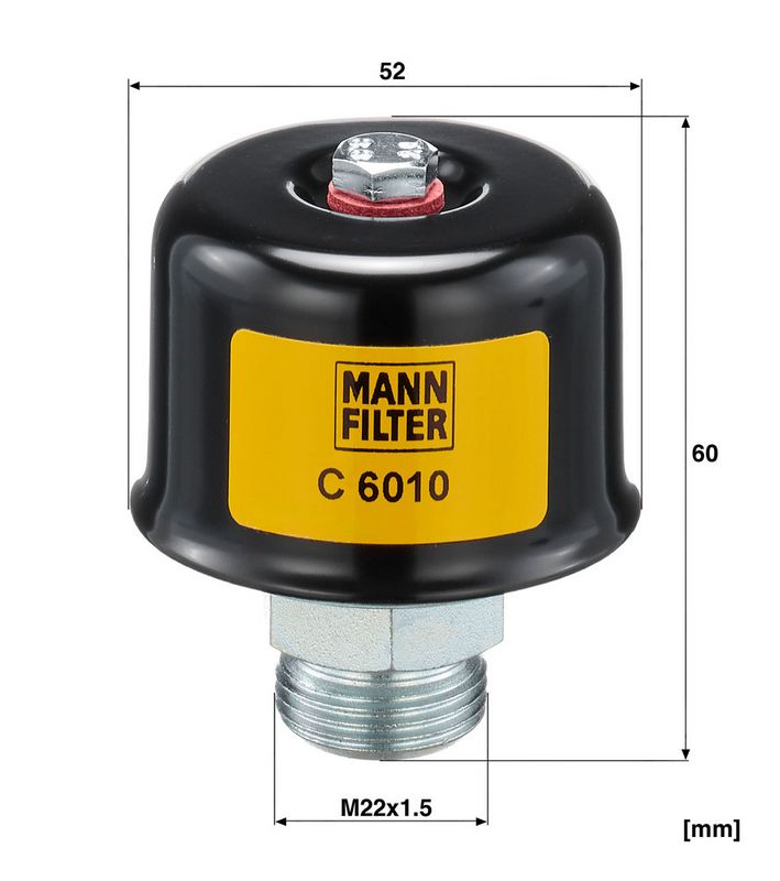 Hydraulisch filter ontluchting 52x48mm M22x1,5mm past: NEW HOLLAND CR10.90, CR8.90, CR9070, CR9080, CR9090, CR9.90, 8070, 8080, 8090, 840, 860, 880, CX8.80, CX8.90, 600, 650, 700, 780, 850, 9040