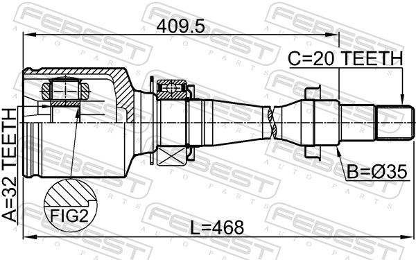 FEBEST 0111-CT220RH Joint Kit, drive shaft