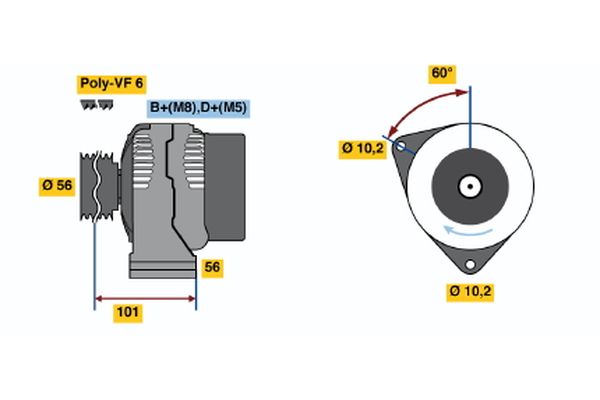 BOSCH Dynamo / Alternator 0 123 320 046