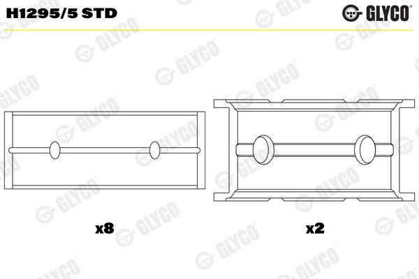 Підшипник колінчатого вала, Glyco H1295/5STD