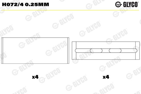 Підшипник колінчатого вала, Glyco H072/40.25MM