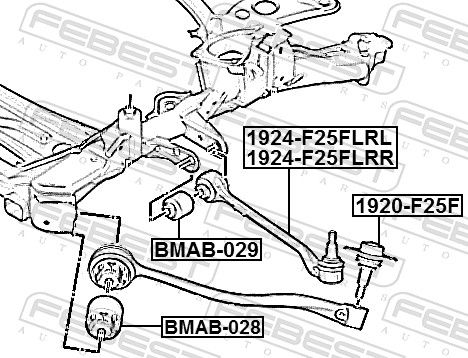 FEBEST BMAB-029 Mounting, control/trailing arm