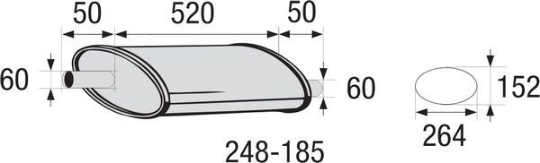 BOSAL Middendemper, universeel 248-185