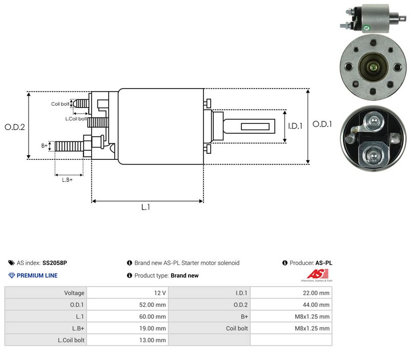 Magnetlülitus, starter, AS-PL SS2058P