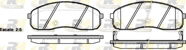 Комплект гальмівних накладок, дискове гальмо, Roadhouse 2124402