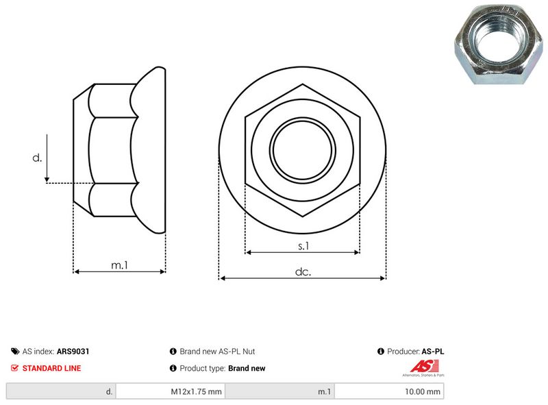 AS-PL ARS9031 Repair Set, alternator