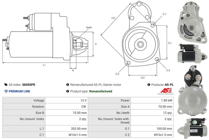 Starter, AS-PL S6055PR