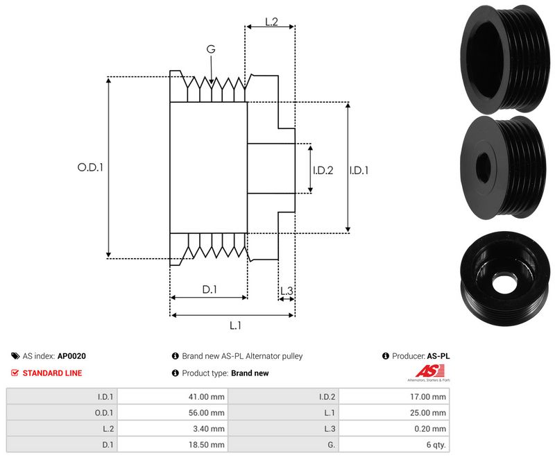 Rihmaratas, generaator, AS-PL AP0020