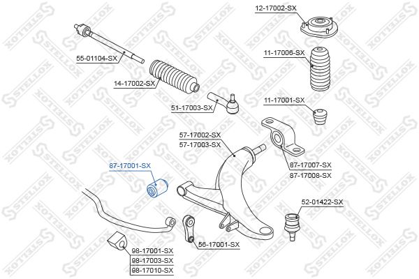 STELLOX 87-17001-SX Mounting, control/trailing arm