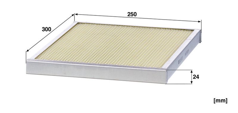 Cabinefilter (300x250x24mm, (en) ventilating, panel)