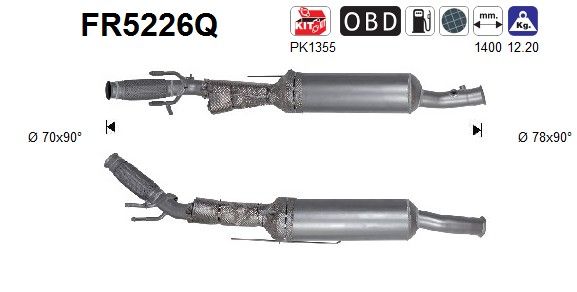 AS FR5226Q Suodžių / kietųjų dalelių filtras, išmetimo sistema