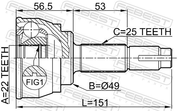 FEBEST 0210-068 Joint Kit, drive shaft