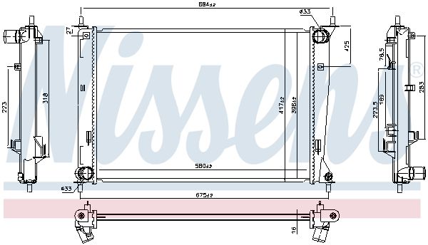 NISSENS 666203 Radiator, engine cooling