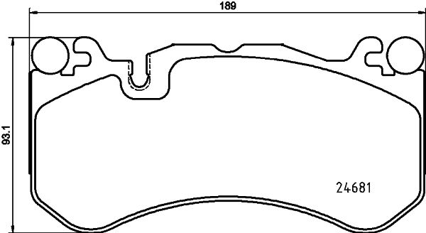 Комплект гальмівних накладок, дискове гальмо, Hella 8DB355036-461