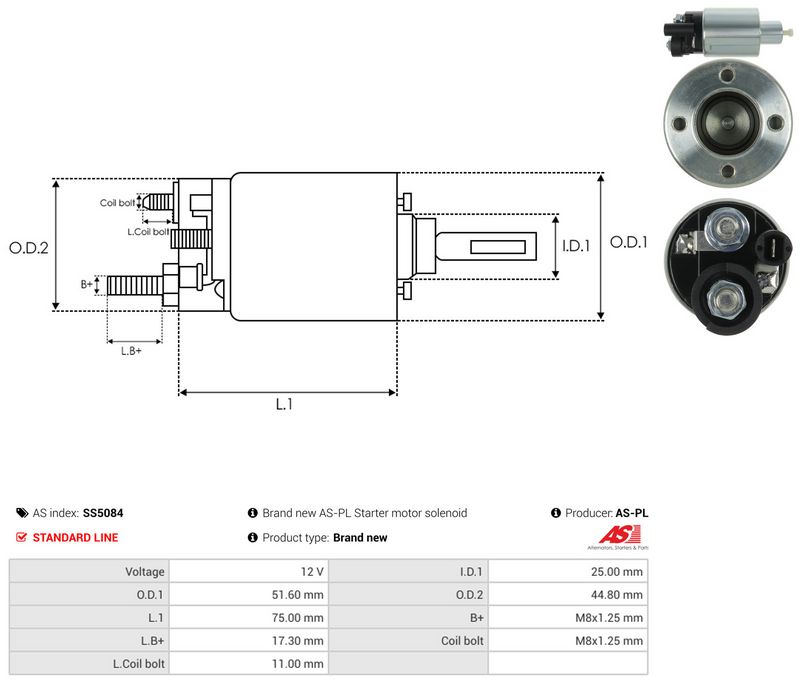 Magnetlülitus, starter, AS-PL SS5084