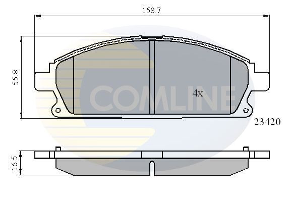 Комплект гальмівних накладок, дискове гальмо, Comline CBP0591