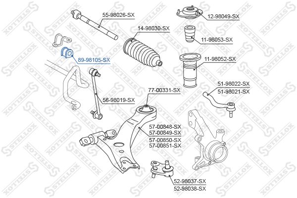 STELLOX 89-98105-SX Mounting, stabiliser bar