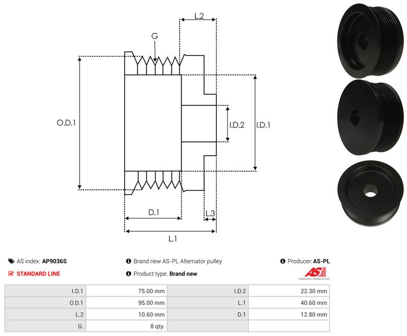 Rihmaratas, generaator, AS-PL AP9036S