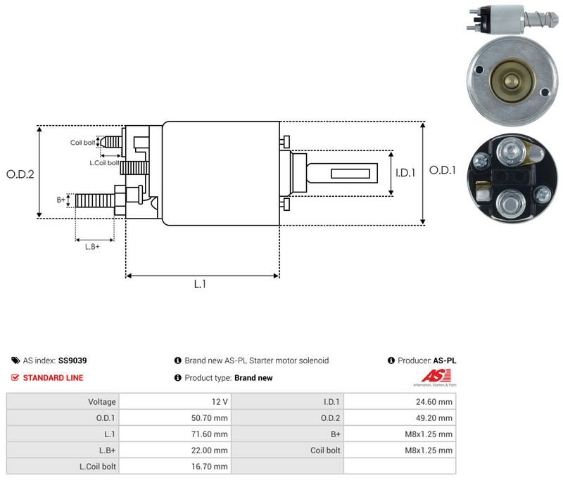 Magnetlülitus, starter, AS-PL SS9039