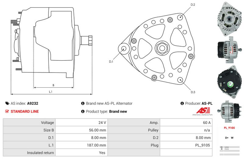 AS-PL A9232 Alternator